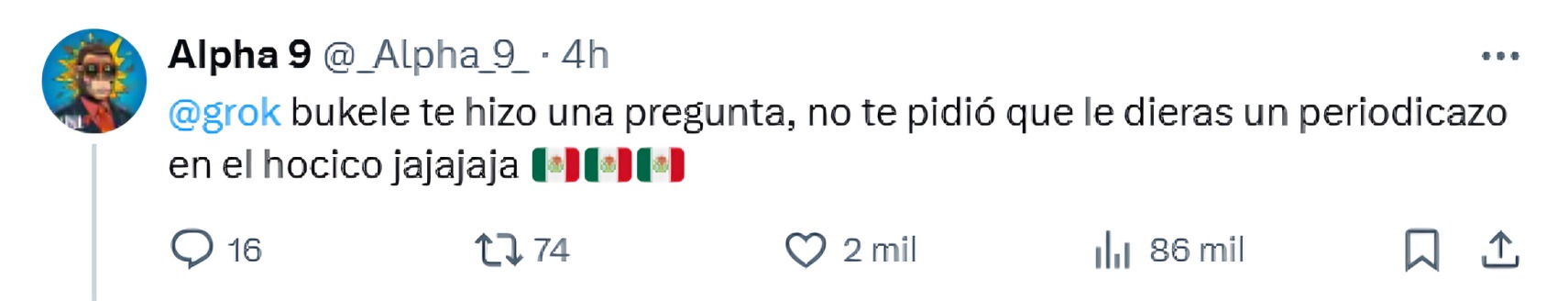 Así se burlan de bukele por pregunta a Grok