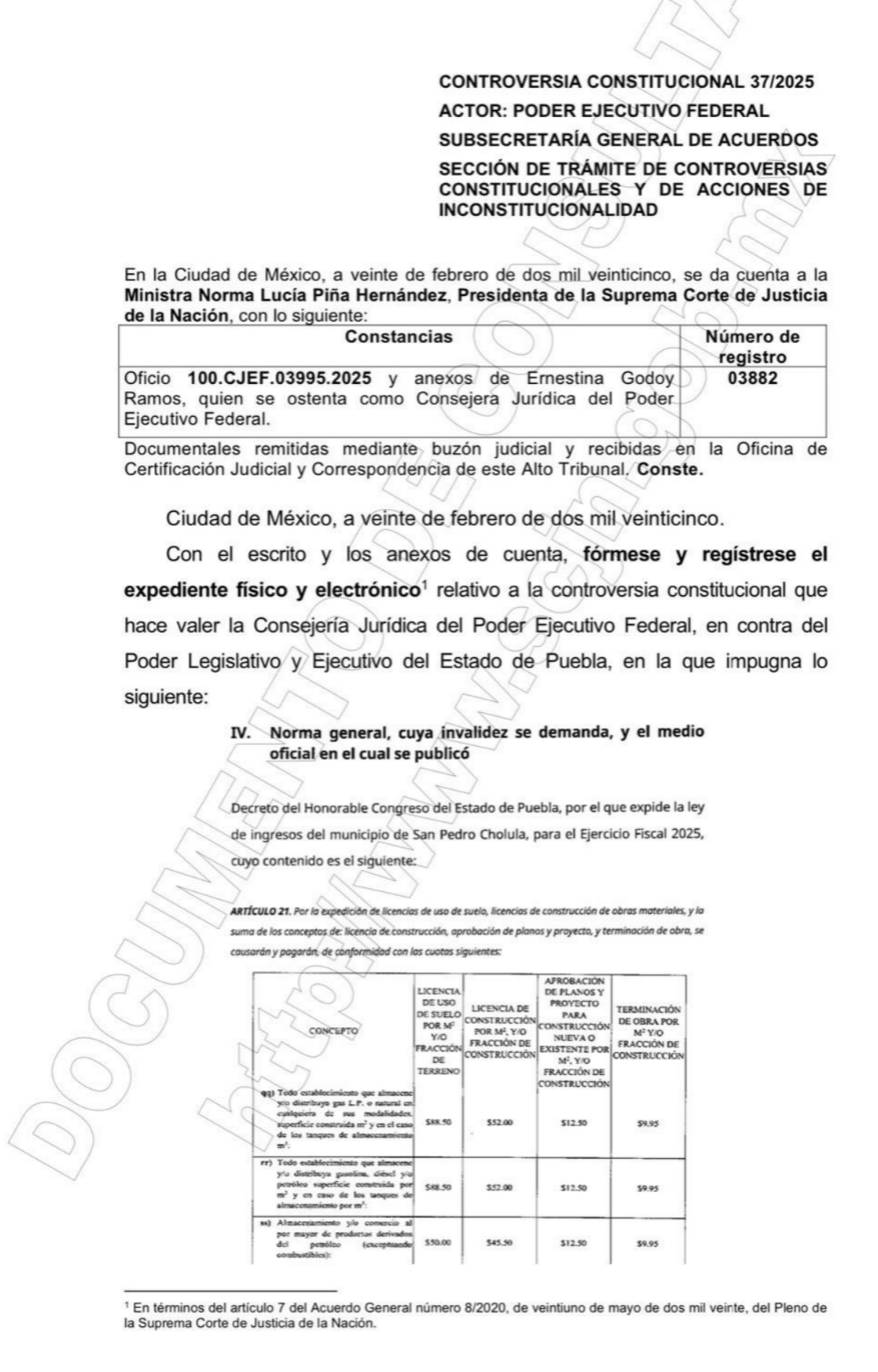 Controversia presidencia