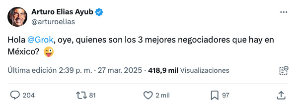 Arturo Elías Ayub intenta presumir su habilidad como negociador