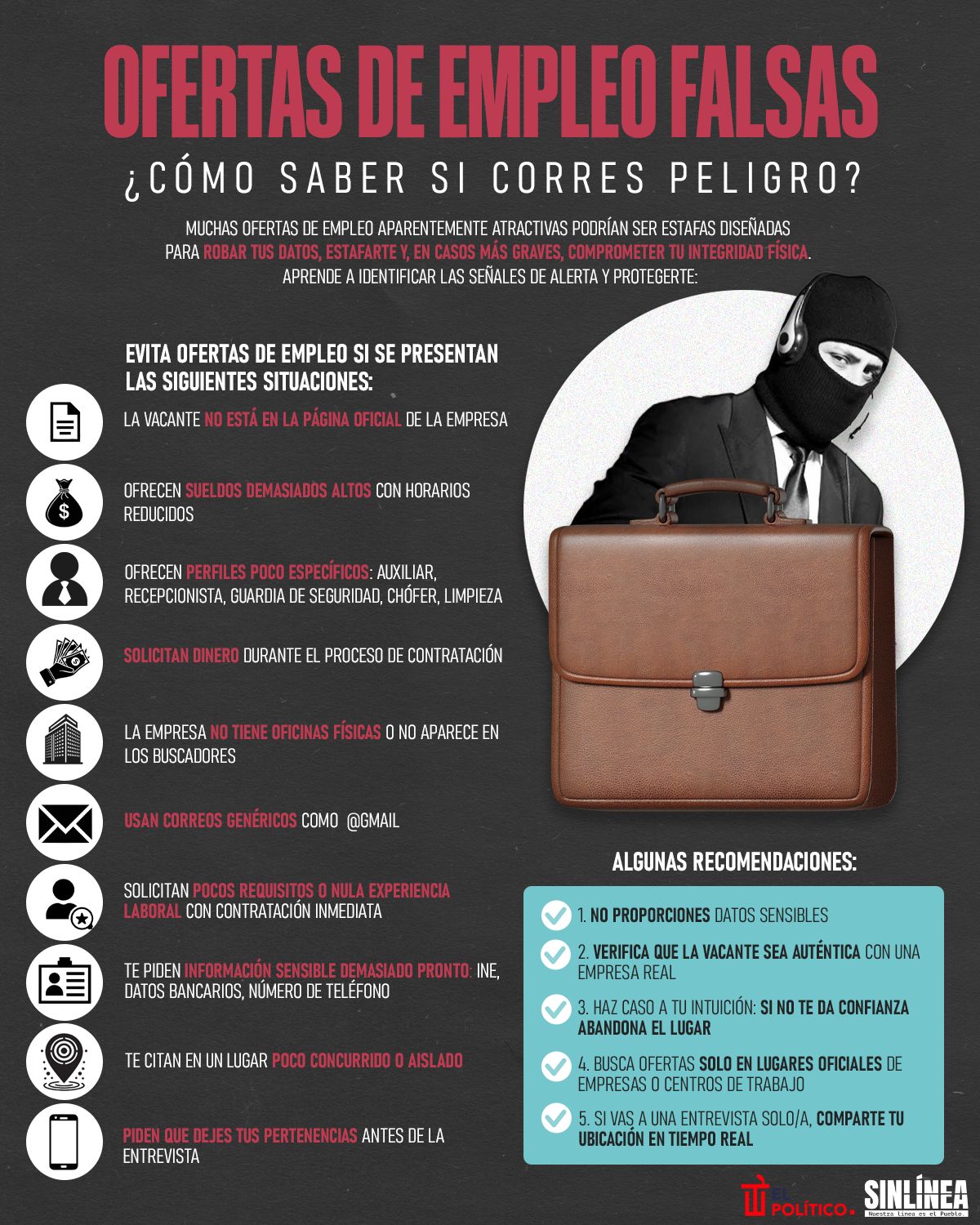 Infografía así puedes detectar ofertas de trabajo falsas 