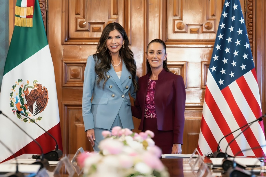 Kristi Noem afirma que México y EU colaboraran en seguridad de ambos países