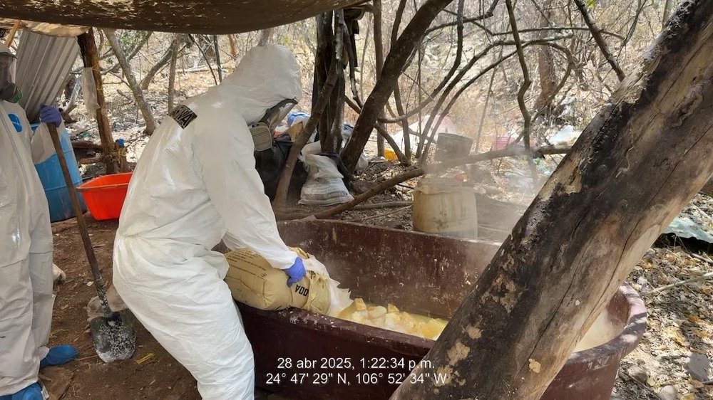 Así es narcolaboratorio encontrado en Sinaloa