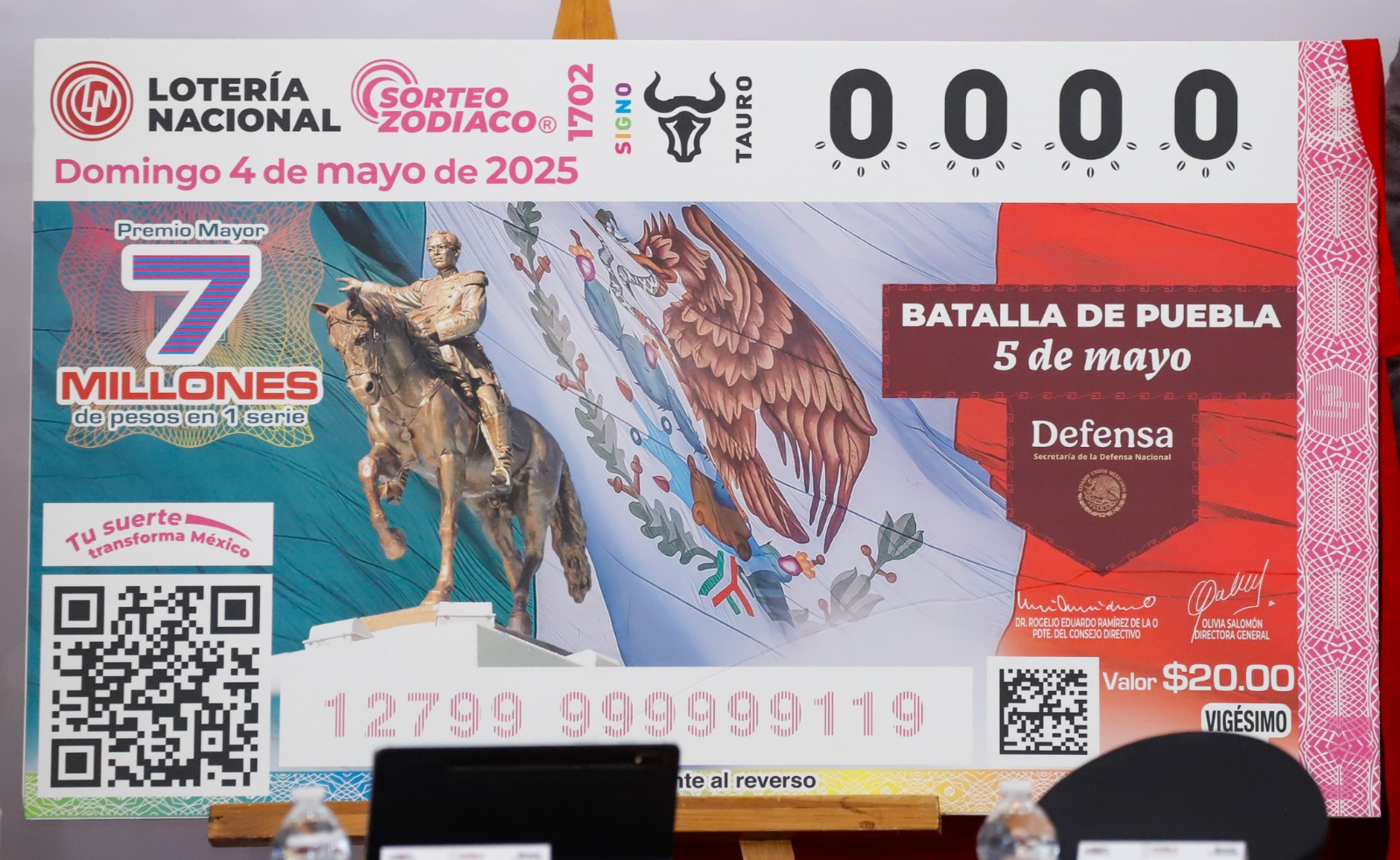 Billete de lotería en Puebla