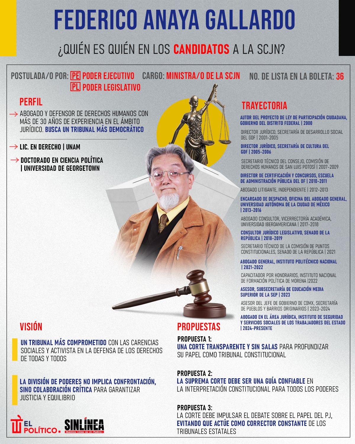 Infografía él es Federico Anaya, candidato a ministro de la SCJN 