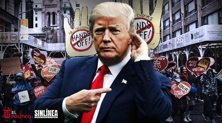 Miles de estadounidenses protestan contra políticas de Trump