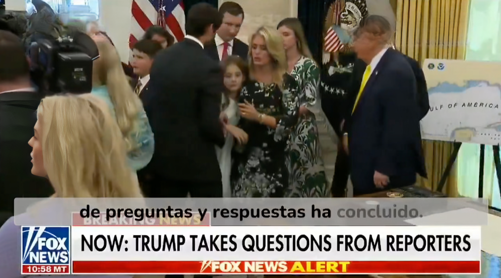 Niña se desploma durante rueda de prensa de Donald Trump