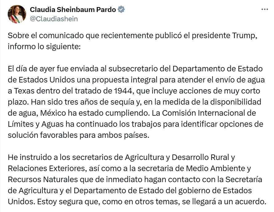 Respuesta Sheinbaum a EU