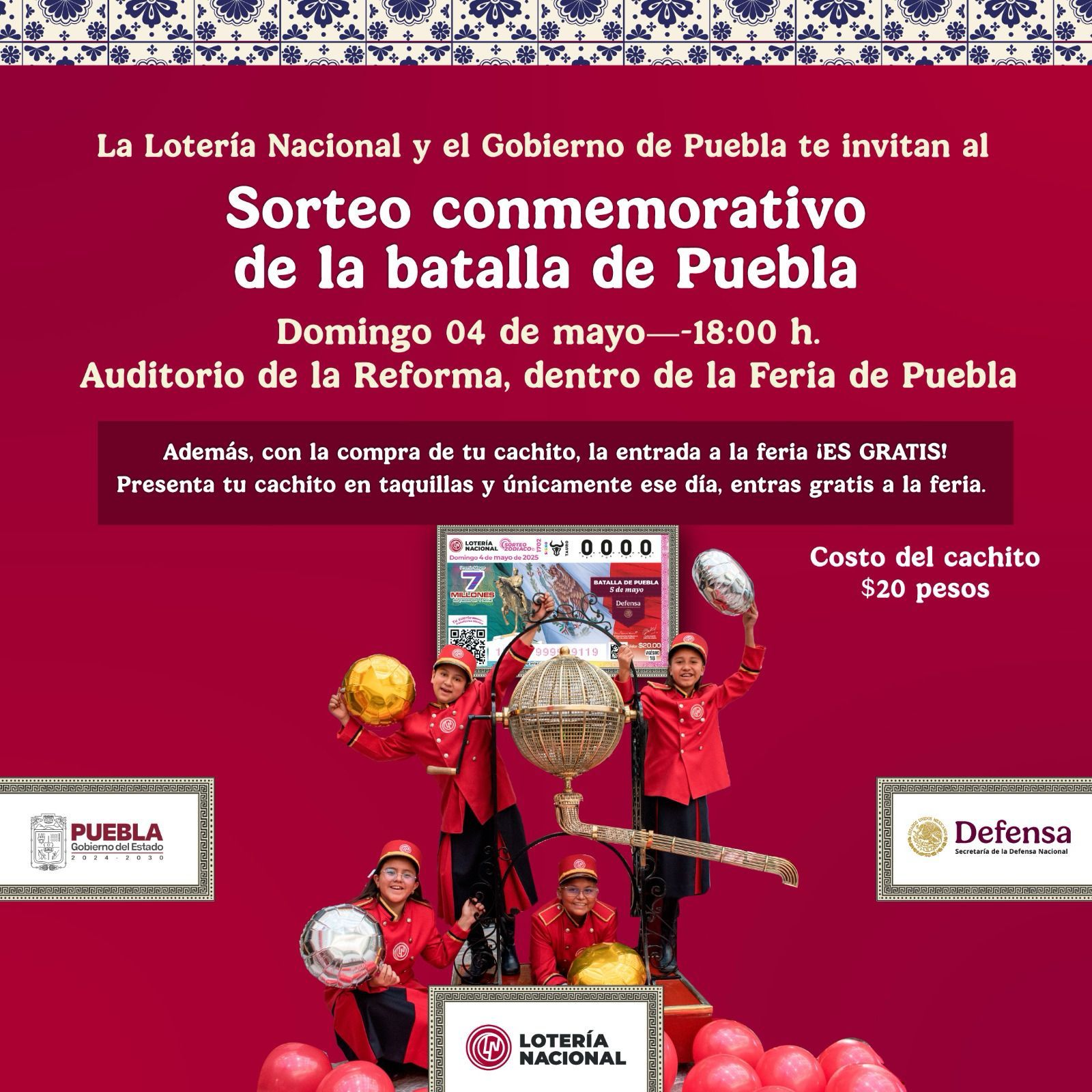 Cachito de Lotería de la Batalla de Puebla