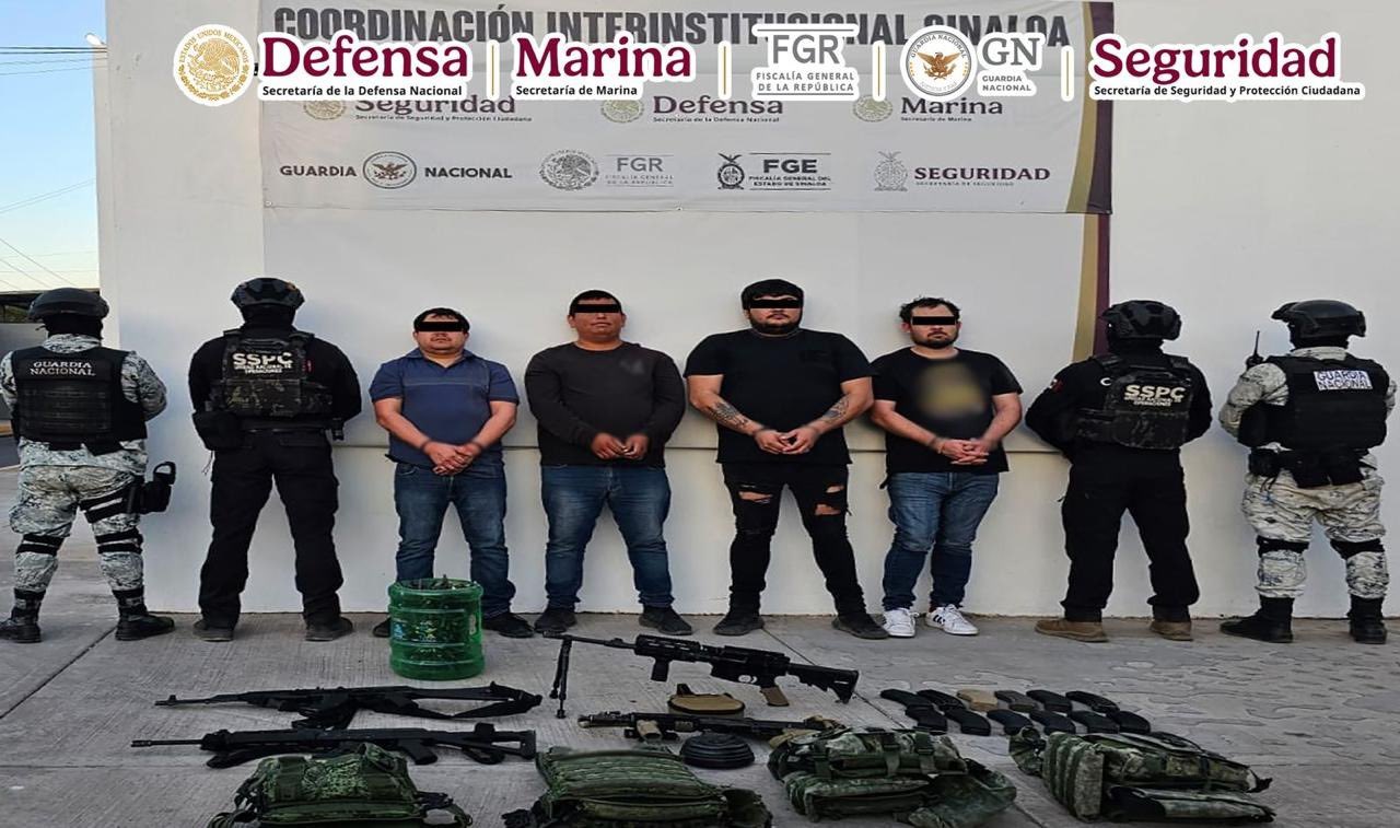 Detienen a 4 presuntos sicarios de Los Chapitos en Culiacán