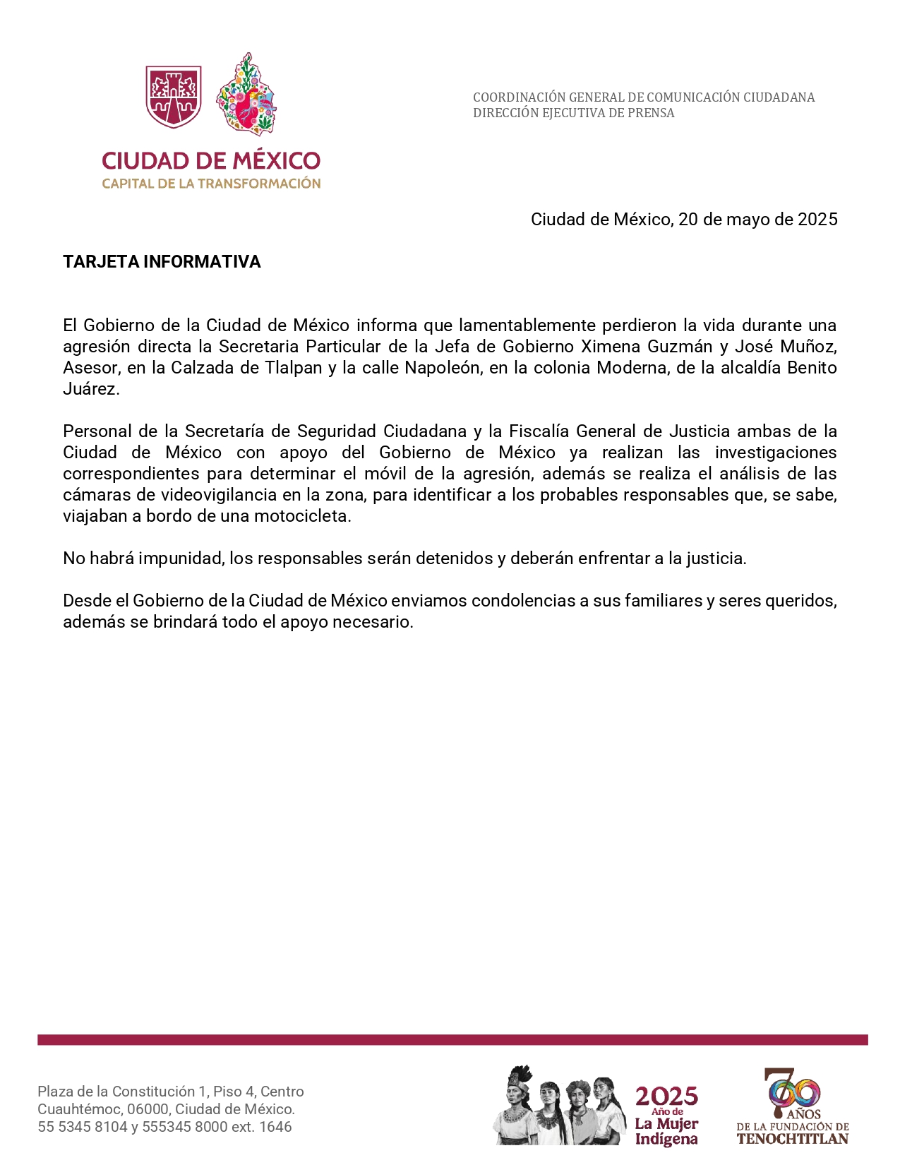 Fallecimiento Ximena Guzmán