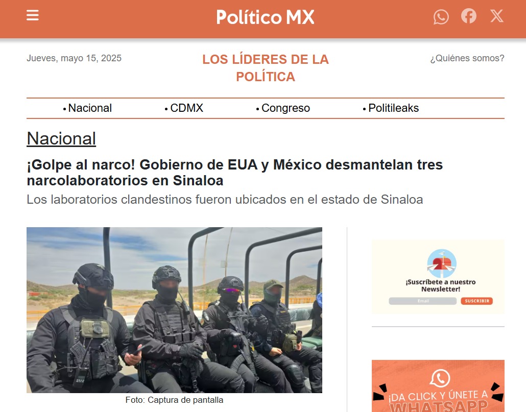 Político y agencias de EU
