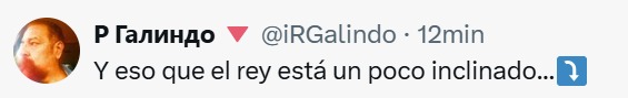 Rey está inclinado