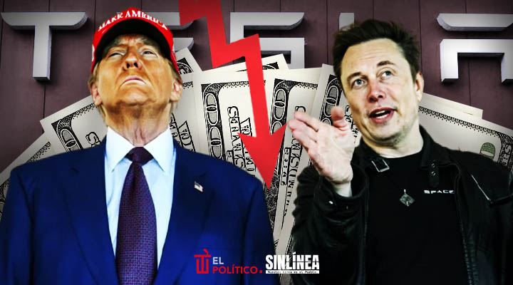 Acciones de Tesla se desploman tras pelea entre Musk y Trump