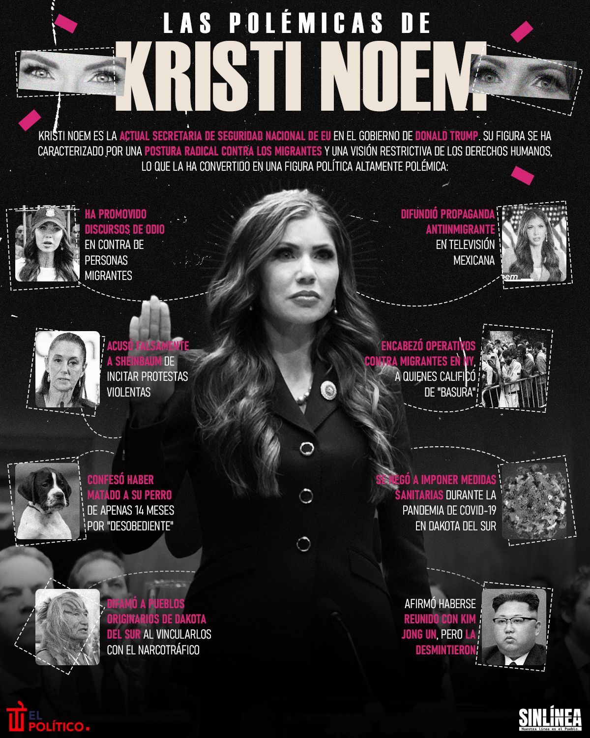 Infografía las polémicas de Kristi Noem