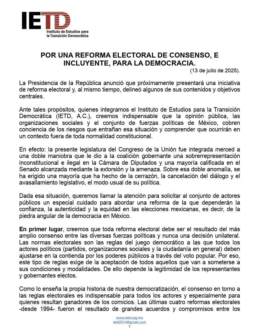Comunicado exconsejeros del INE 