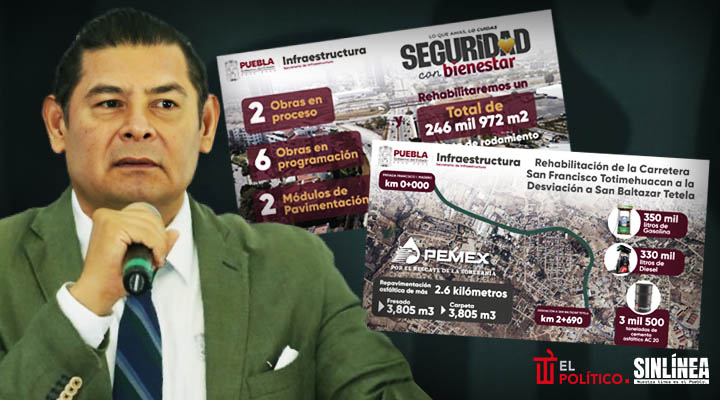 Escuadrón de maquinaria rehabilita carreteras de Puebla