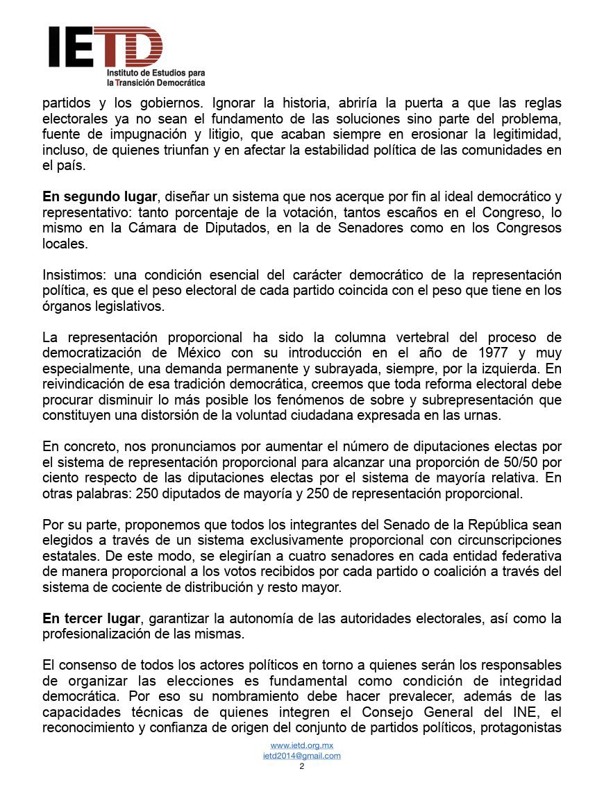 Exconsejeros del INE comunicado