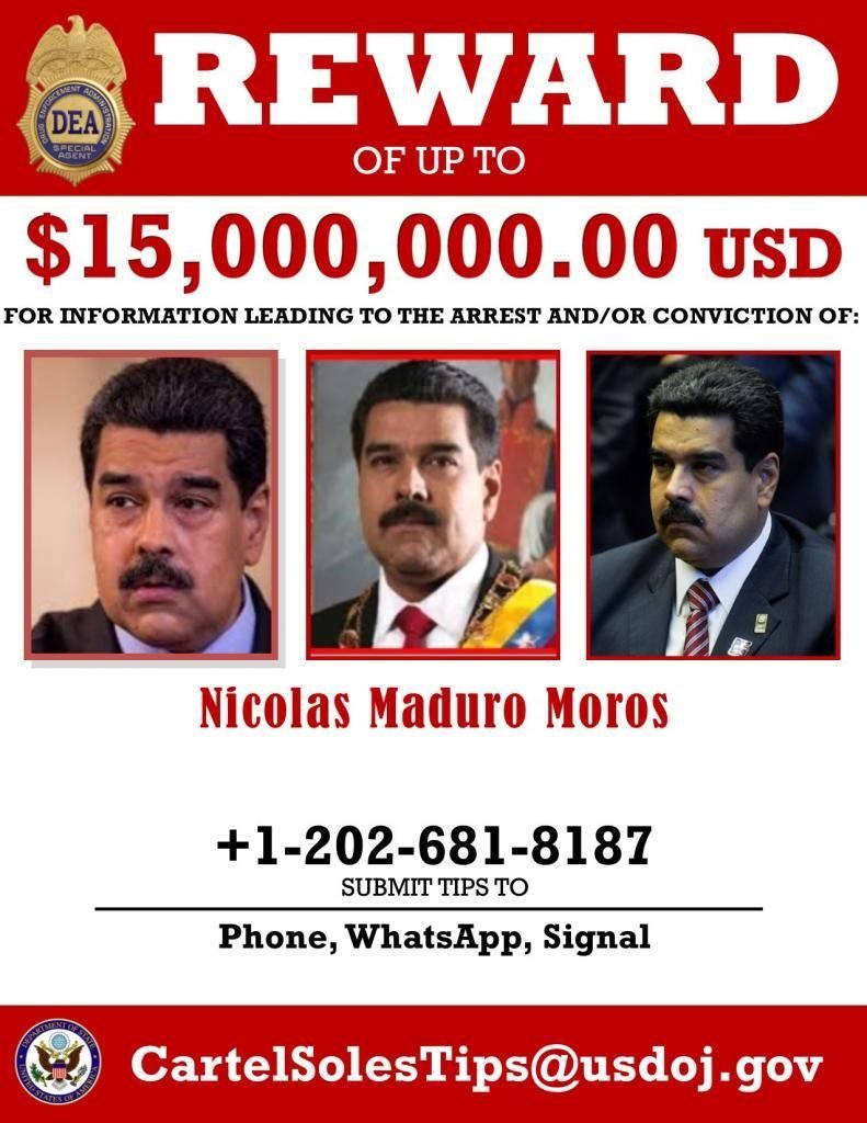 Recompensa DEA Nicolás Maduro