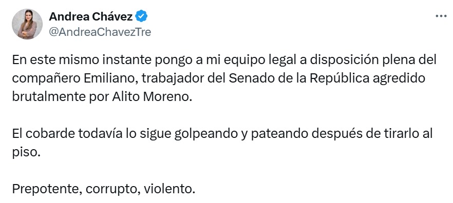 Andrea Chavez apoya a Emiliano