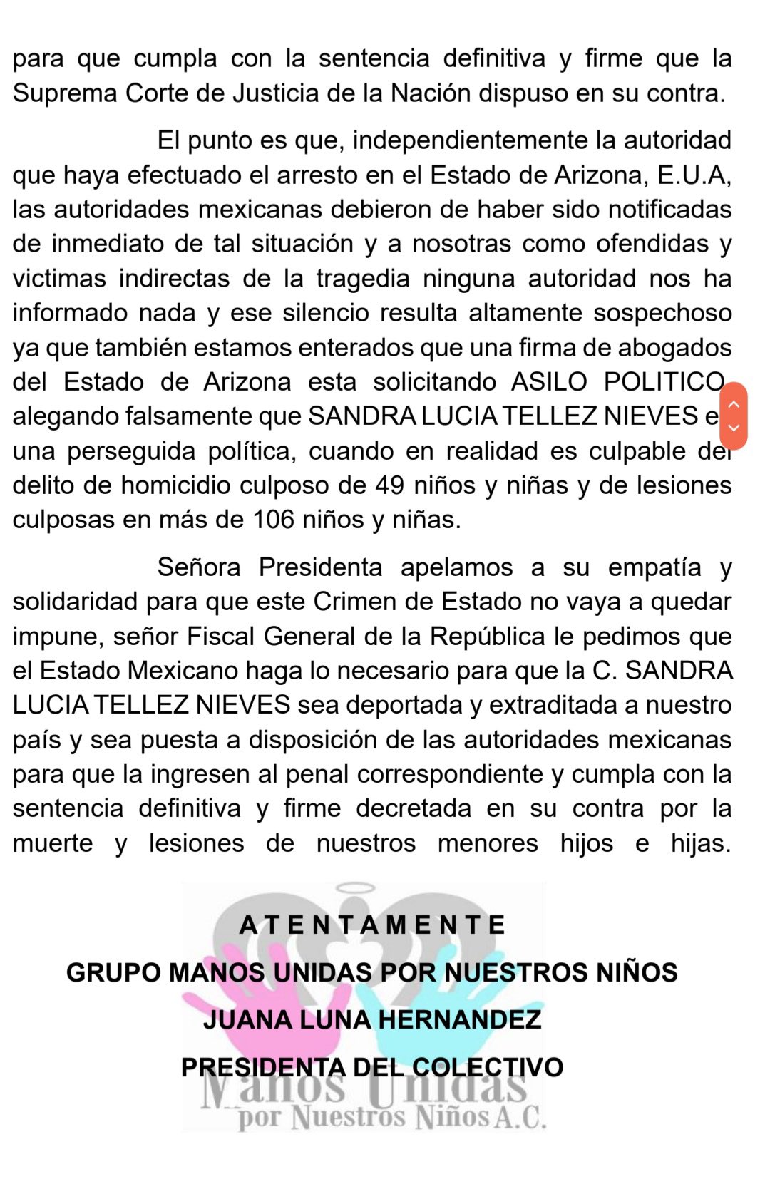 Exigen justicia por tragedia en Guardería ABC