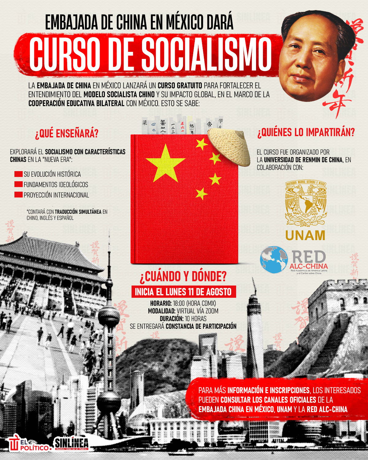 Infografía curso de socialismo de la embajada China en México 