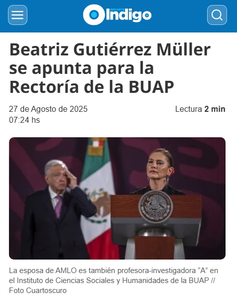 Medios desinforman sobre Beatriz Gutiérrez Müller