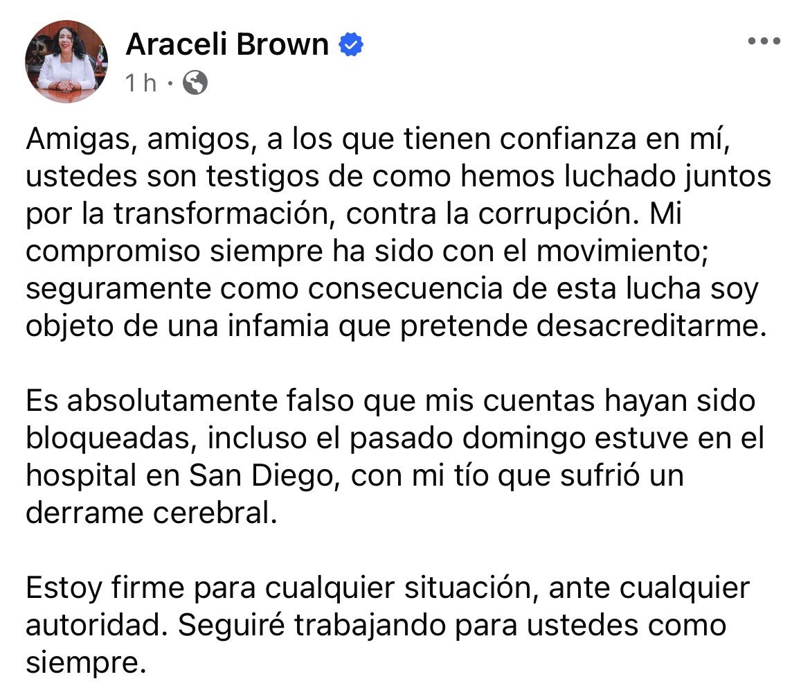 Araceli Brown niega nexos con el CDS