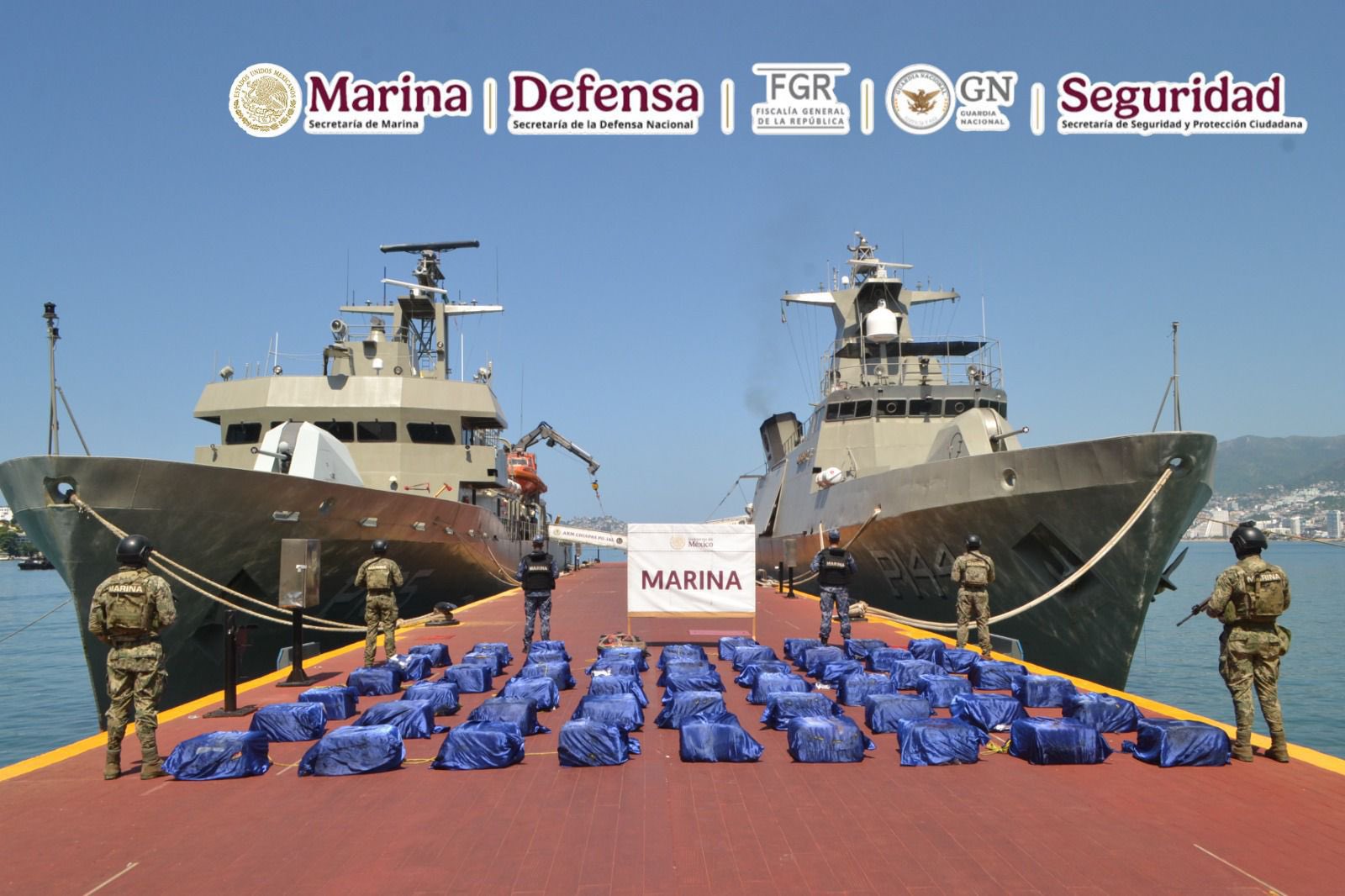 Marina asegura 1.6 toneladas de cocaína en costa de Guerrero