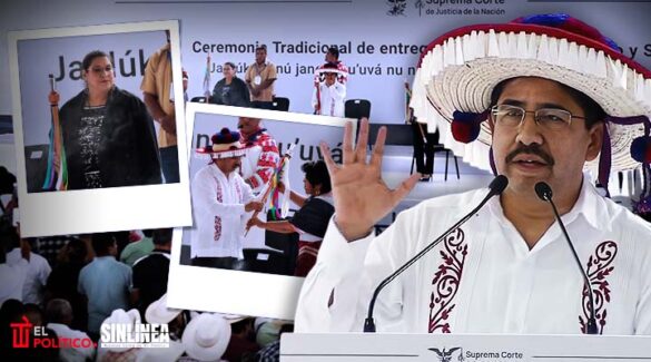 Indígenas entregan bastón de mando a ministros de la SCJN
