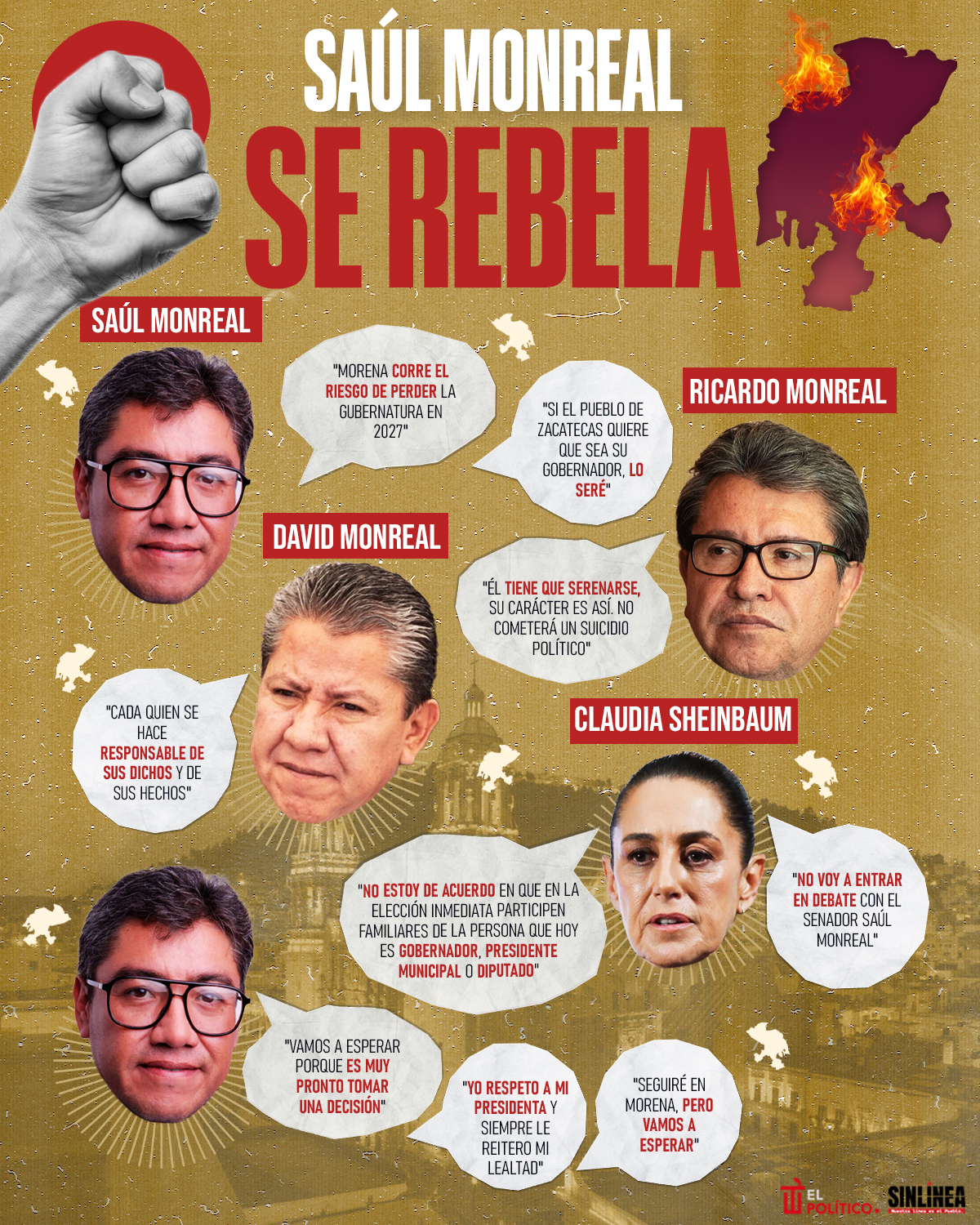 Infografía Saúl Monreal y su aspiración a gubernatura en Zacatecas