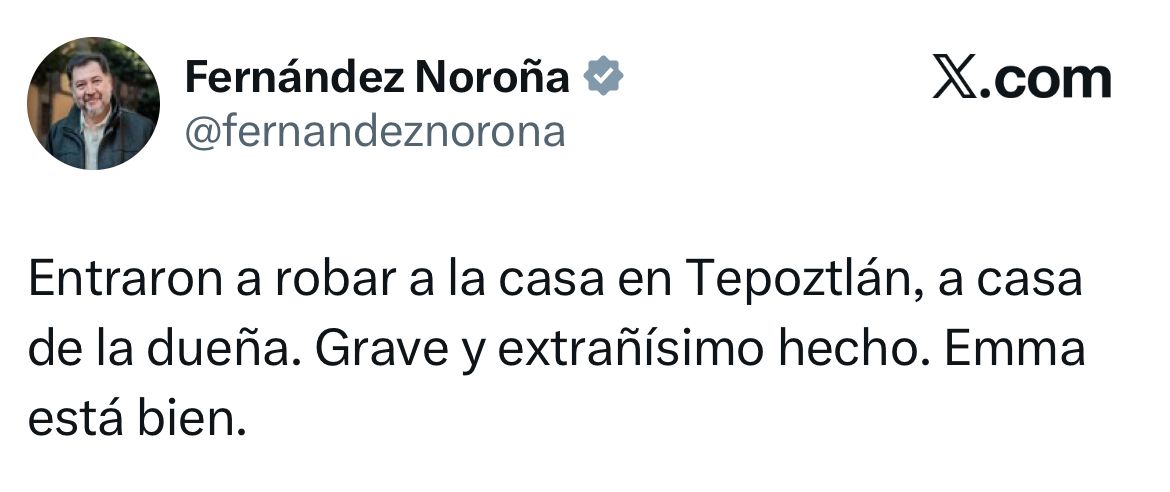 Mensaje de la casa de Noroña