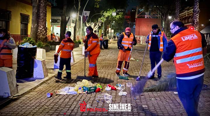 OOSL refuerza acciones de limpieza tras el desfile en la capital