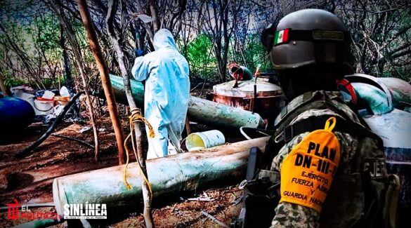 Sinaloa. Hallan narcolaboratorio y 18 áreas de concentración