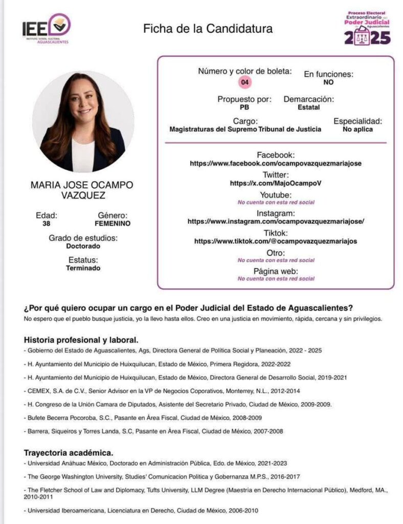 Trayectoria hija de Josefina Vázquez Mota