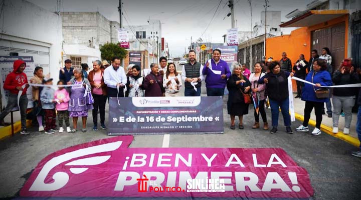 Ayuntamiento de Puebla entrega obras de pavimentación en la colonia Guadalupe Victoria
