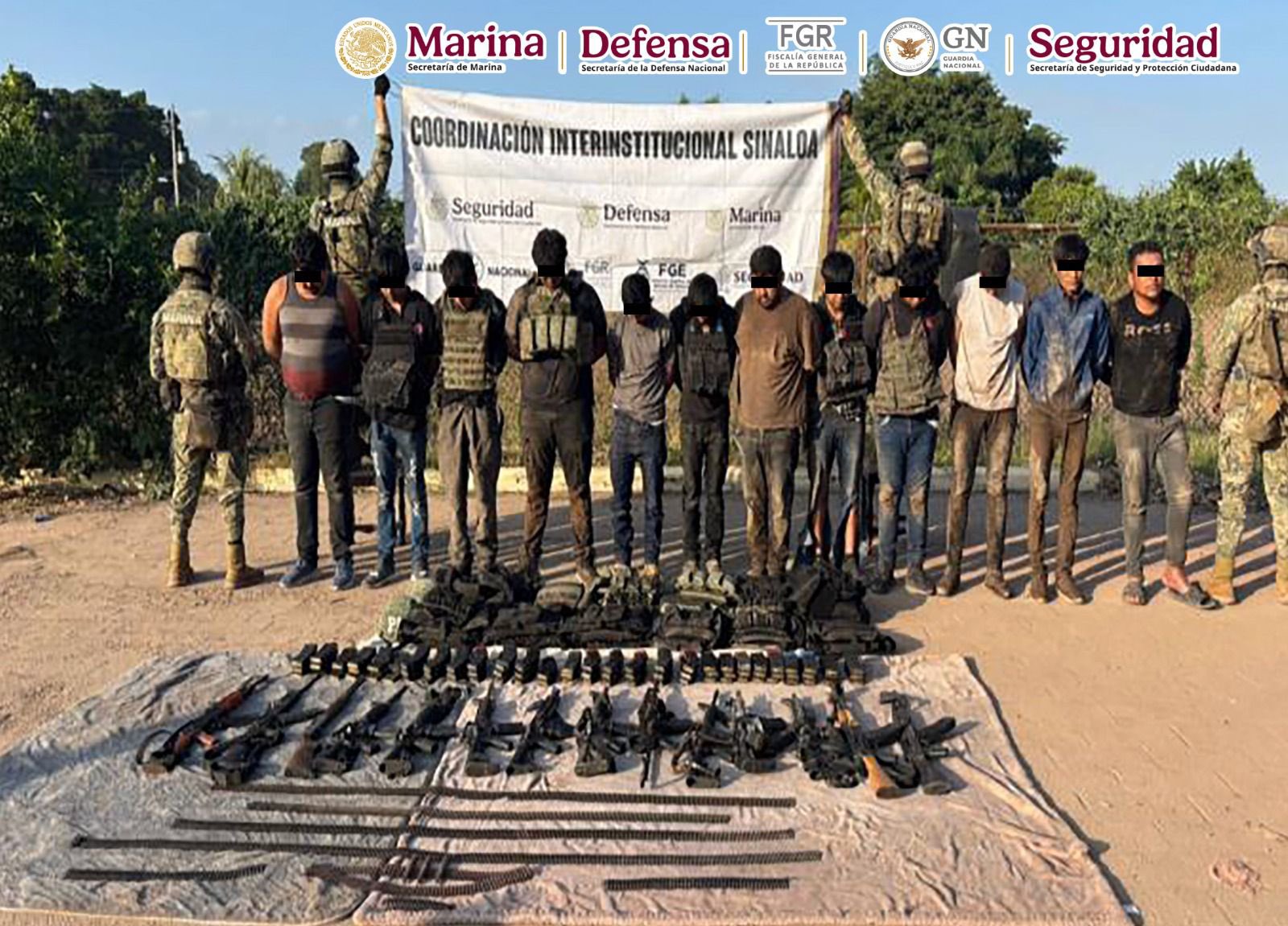 Caen 13 presuntos integrantes de Los Mayos en Sinaloa