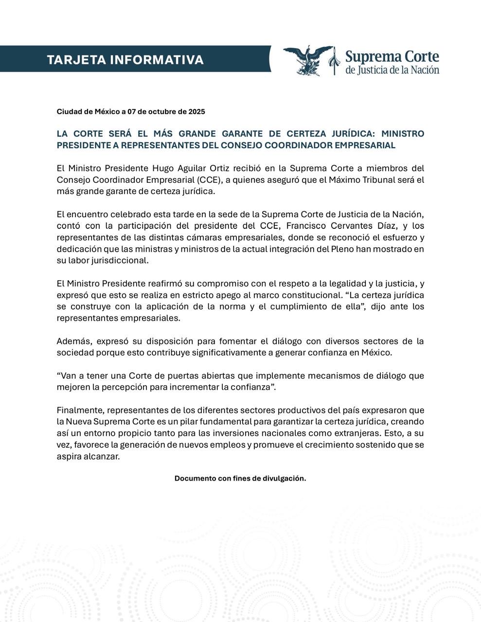 Comunicado SCJN 