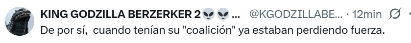 Con coalición no tenían fuerza