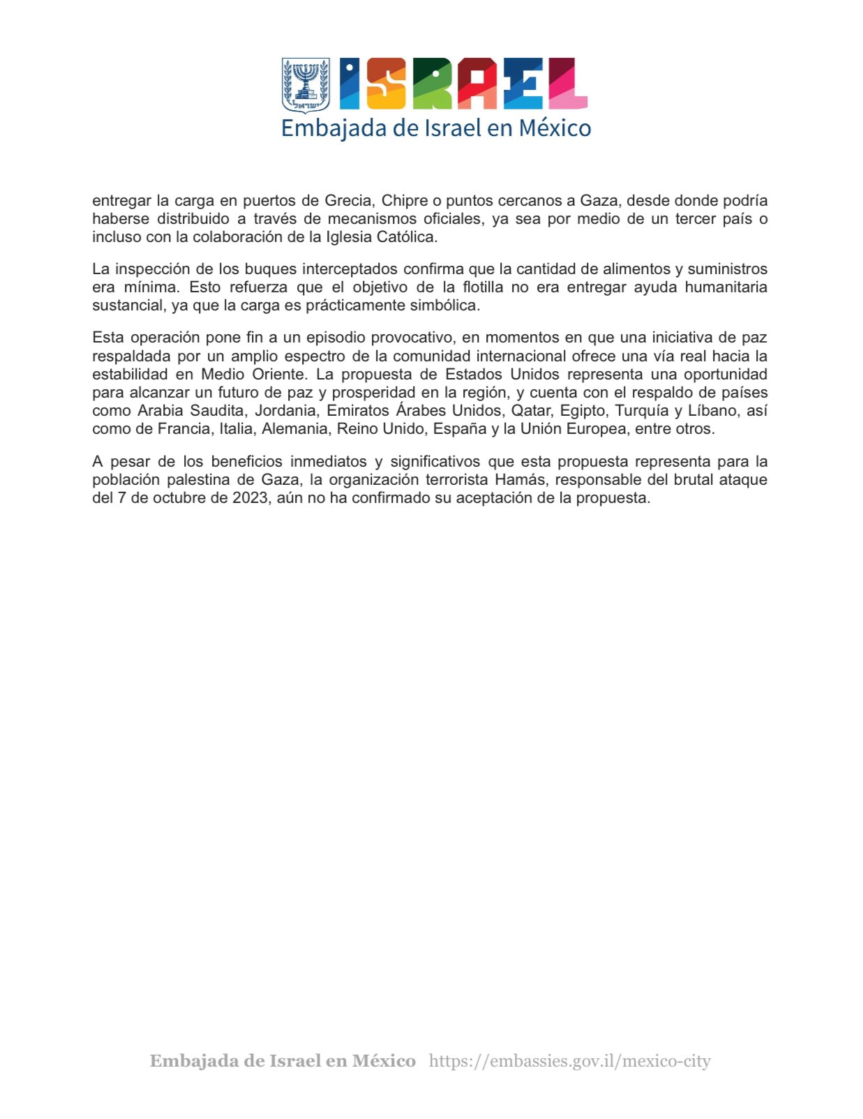 Embajada de Israel confirma que mexicanos están a salvo