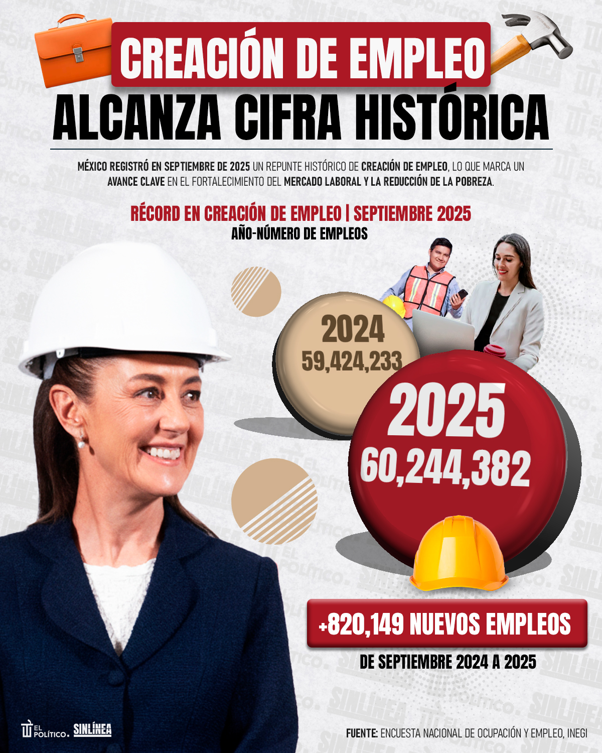 Infografía creación de empleo en cifra histórica 