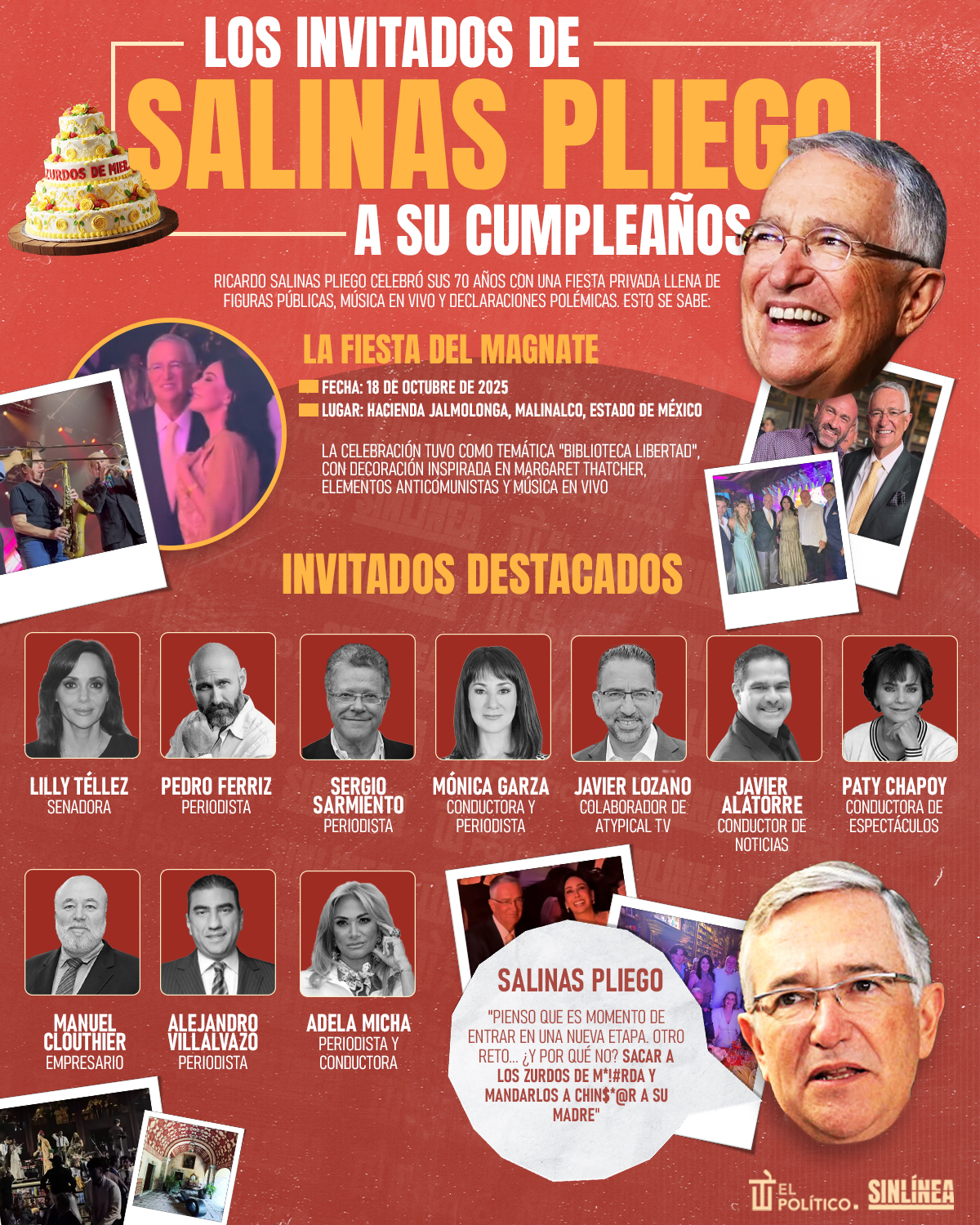 Infografía Salinas Pliego y su cumpleaños 70 