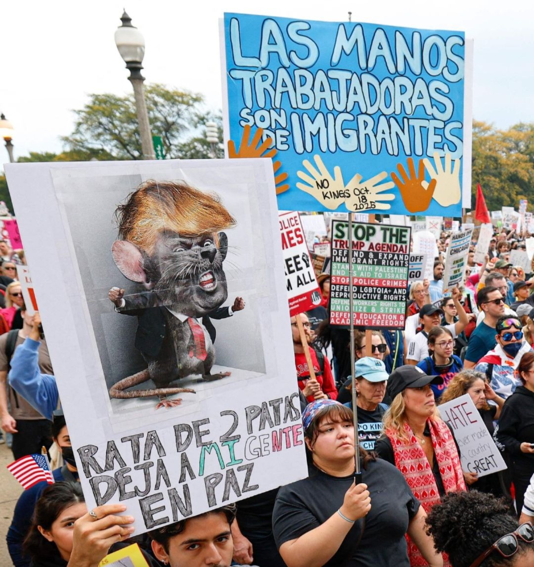 Las protestas contra la administración de Trump se realizaron de manera simultánea en más de 2 mil ciudades de Estados Unidos.