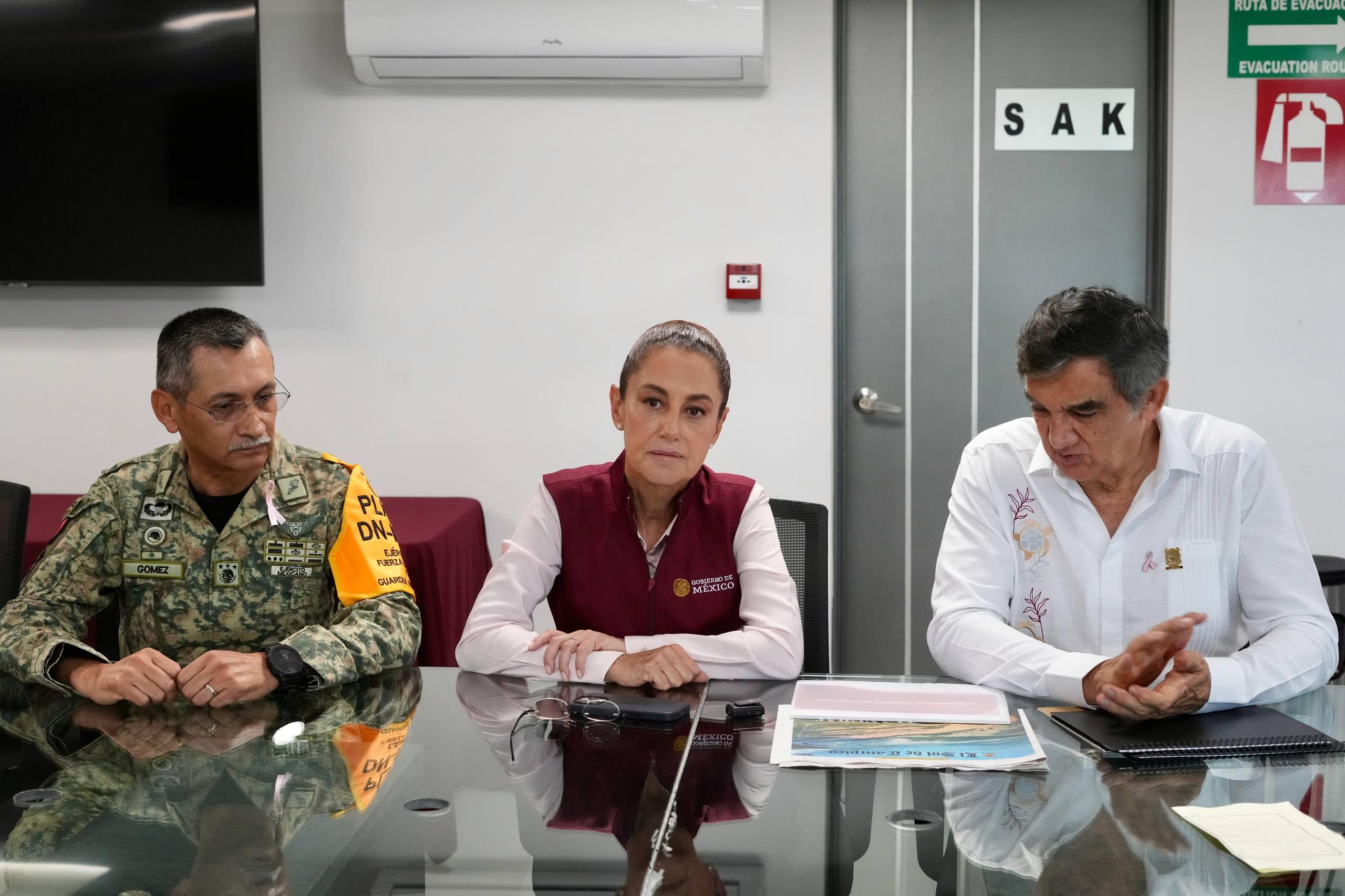 Sheinbaum evalúa desbordamiento del rio Pánuco en Tamaulipas