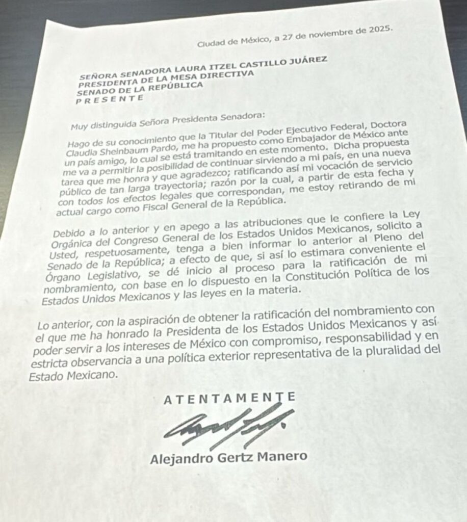 Carta de renuncia Gertz