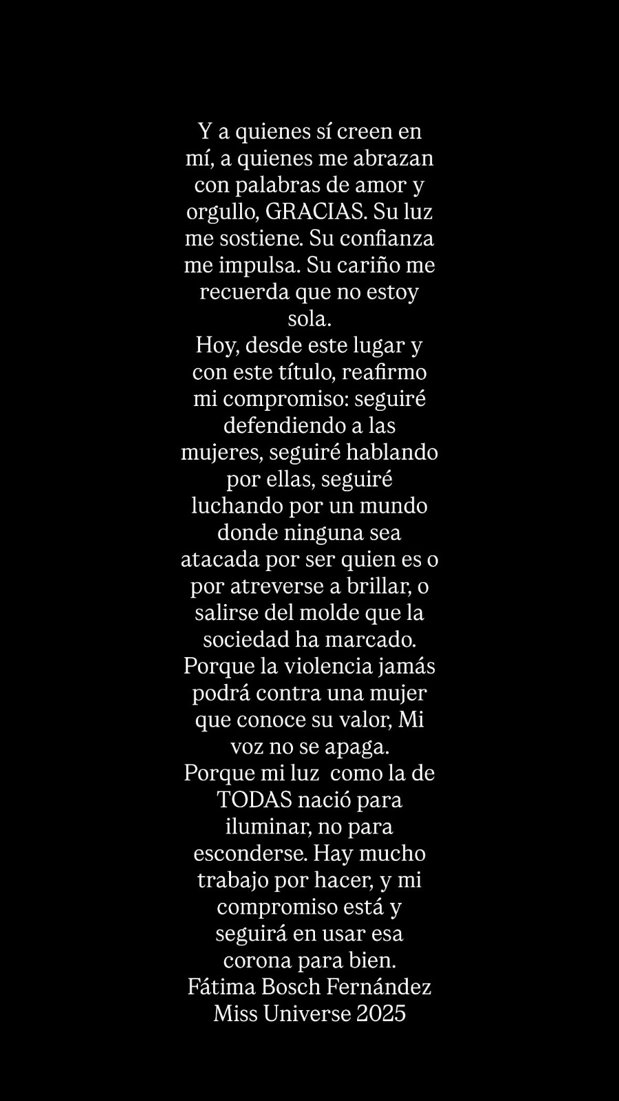 Respuesta de Fátima Bosch