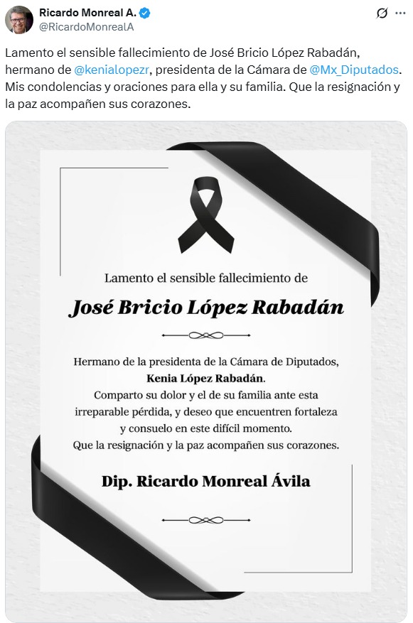 Condolencias para el hermano de Kenia López