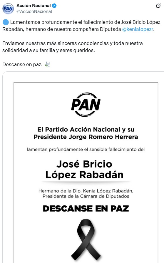 Condolencias para el hermano de Kenia López