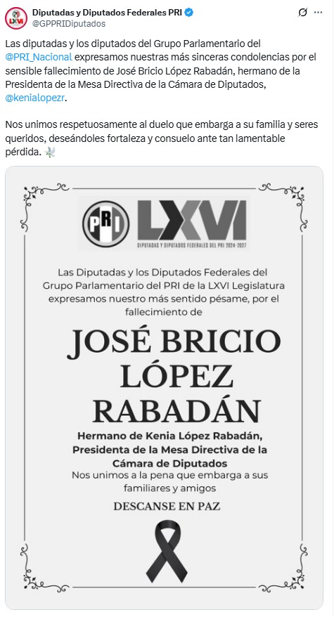 Condolencias para el hermano de Kenia López
