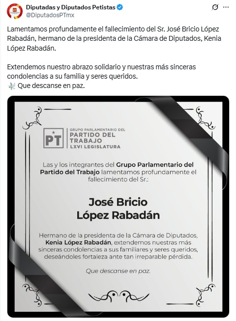 Condolencias para el hermano de Kenia López