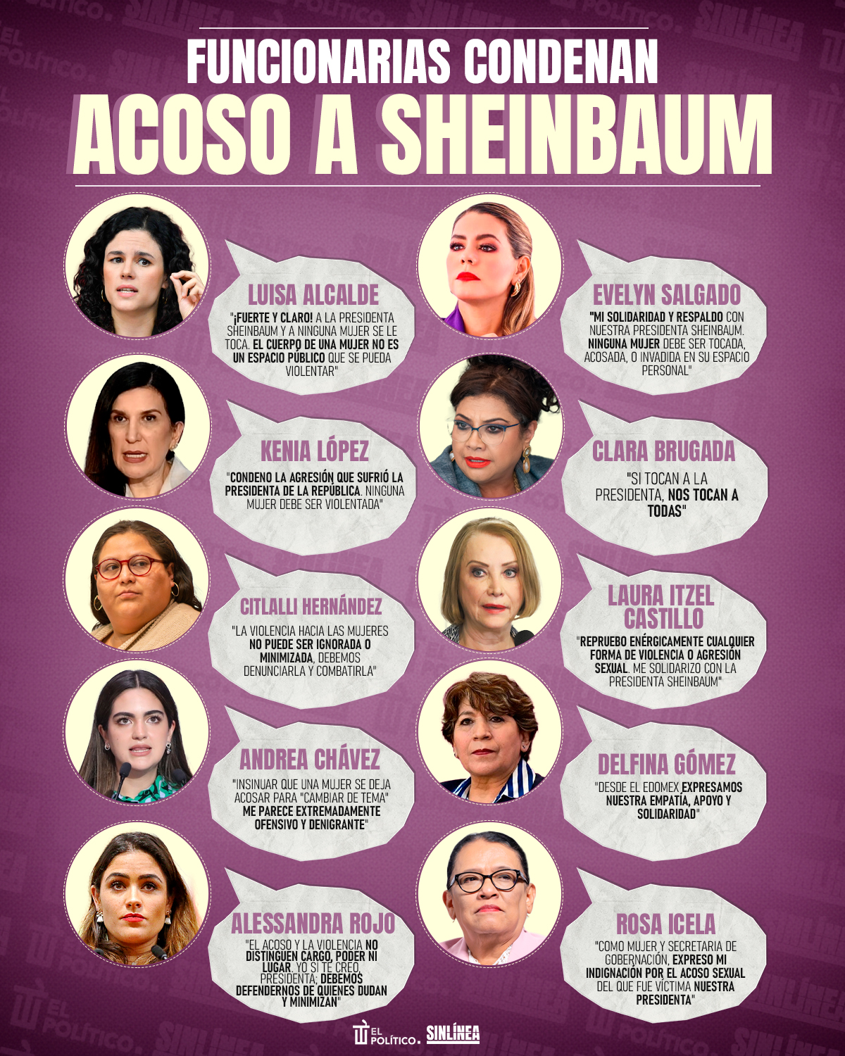 Infografía funcionarias se solidarizan con Sheinbaum 
